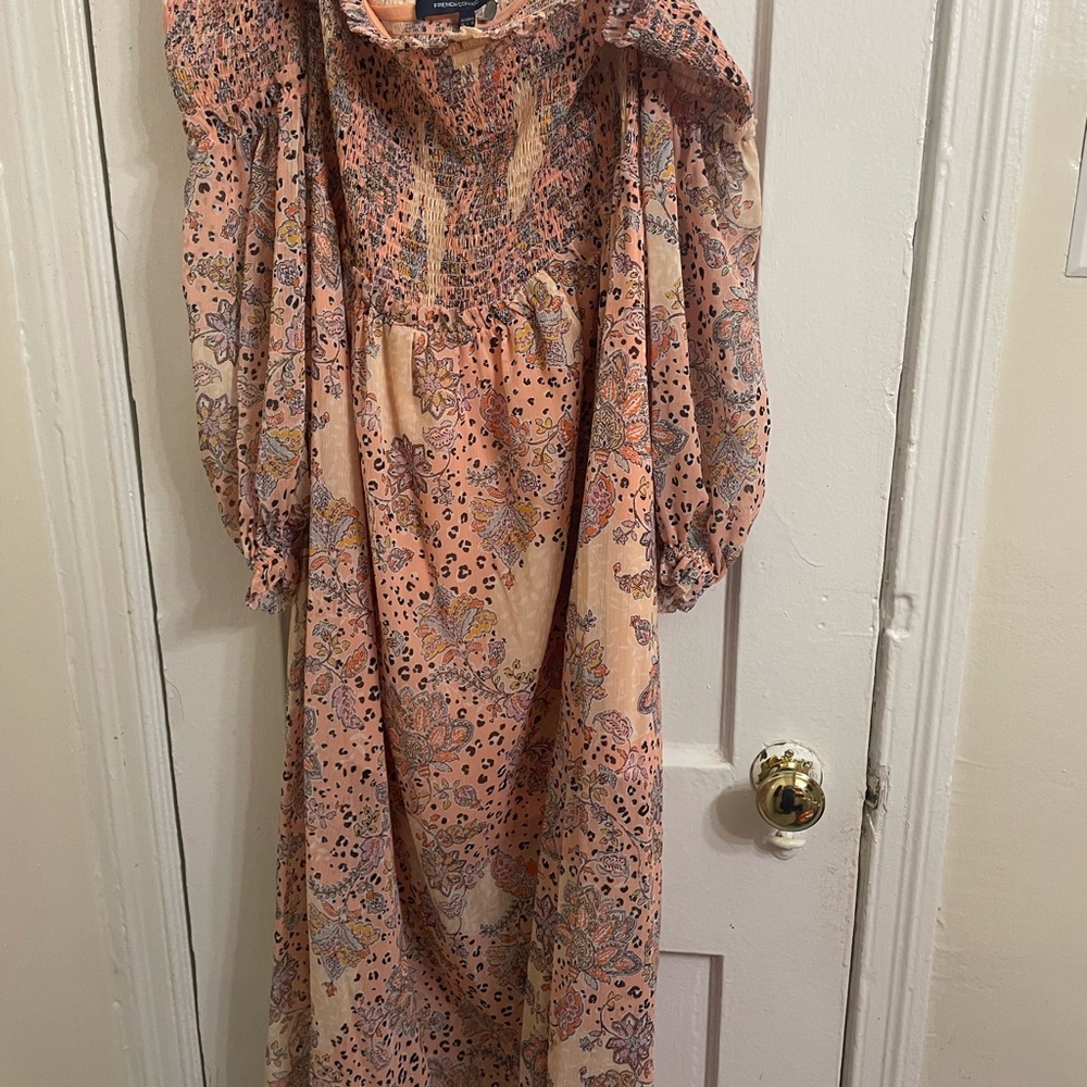 French Connection Long Sleeve Floral and Animal Print Dress